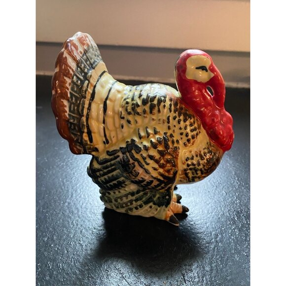 Rare Vintage Tom and Hen Turkey Salt & Pepper Shakers - Hand-Painted, Marked Jap - Picture 14 of 16